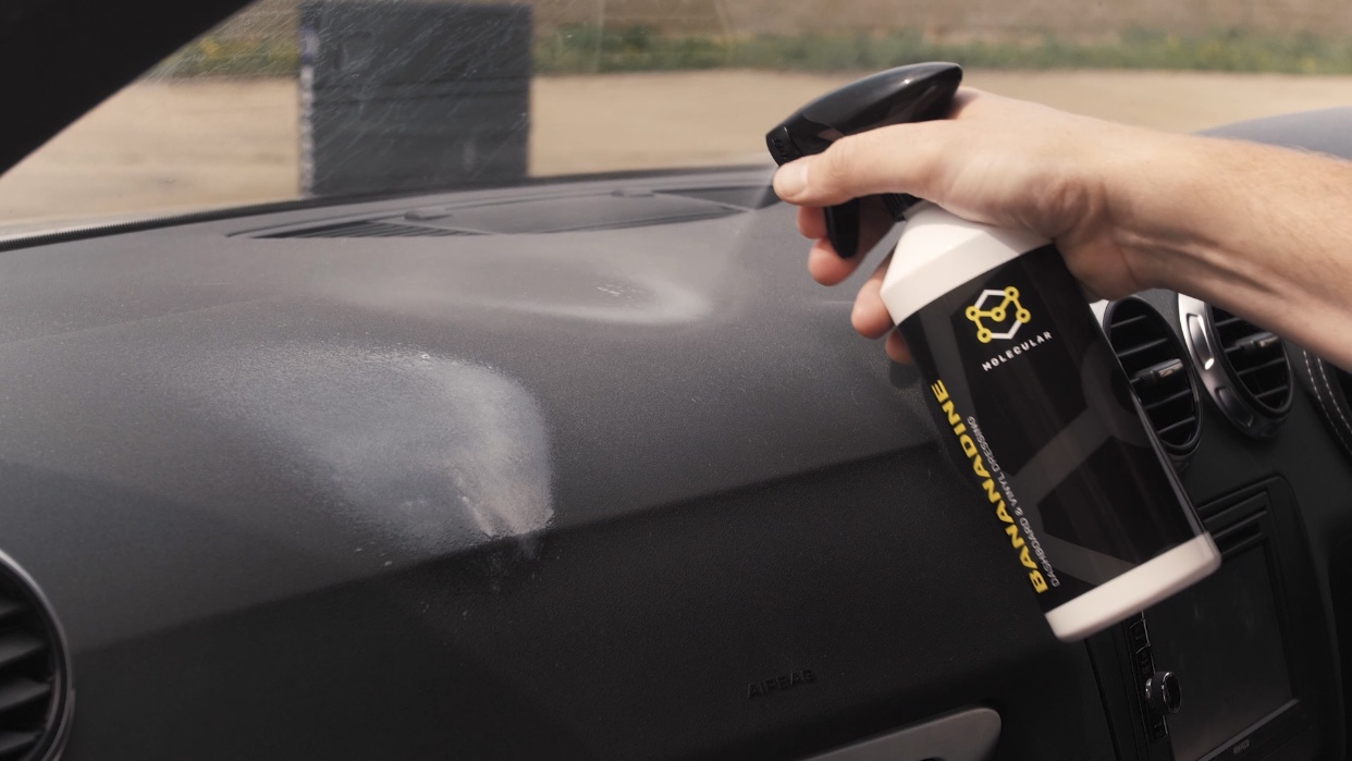 Bananadine being used on vehicle interior dashboard