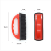 Dimensions of red and black rubber hair and lint removal brush